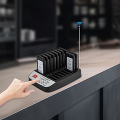 Restaurant Wireless Guest Paging System 10Beepers Queuing Calling Pagers w/Light