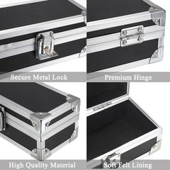 Cash Box with Lock, Aluminium Alloy Money Box for Cash Lockable Money Storage Bo
