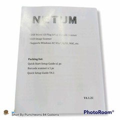 NETUM NT-M3 Wired USB Barcode Scanner, 1D CCD Scanner Gun with Stand