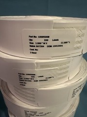 Zebra 10005008 Wristband Polypropylene 1” x 11” White Thermal Z-Band Case/6 Roll