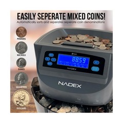 Nadex S540 Pro | Coin Counter, Sorter, and Wrapper | Sorts up t… USA FAST SHIP