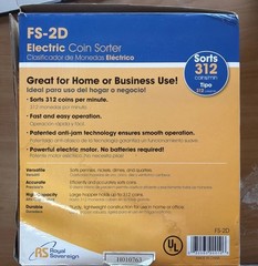 Royal Sovereign FS-2D Electric Coin Sorter, Anti-Jam Technology (B2)