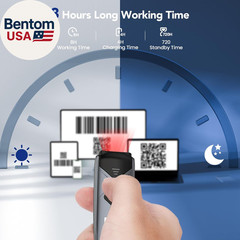 Bluetooth 2D&1D Barcode Scanner, Portable Wireless Mini Barcode Reader with 2.4G