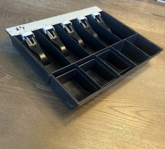 Vintage Cash Register Drawer Tray Insert, Metal & Black Plastic, Money Till