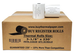 Thermal Paper Receipt 3-1/8″ x 230′ White 50 Rolls POS Cash Register 10% More