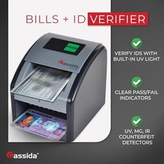 Cassida Currency Counterfeit Detector Dark Blue ID UV Light Verification Device