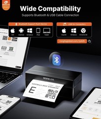 Rongta RP425 Thermal 4″ Shipping Label Printer Bluetooth USB Android iPhone Mac