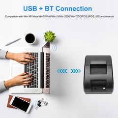 58mm Portable Thermal Receipt Printer Bluetooth USB Compatible With And NECJ