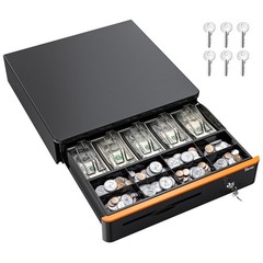 Tera 16 inch Auto Open Cash Drawer with Heavy Duty Insert Tray 5 Bill 8 Coin for