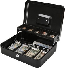Scratch Resistant Black Cash Box with Key Lock – Essential for Small Businesses