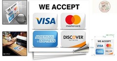 Durable 7×6 Inch Vinyl Credit Card Acceptance Signs – 4 Pack for Businesses