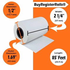(5 Rolls) 2 1/4 x 85 Thermal Paper Receipt Rolls 2.25 x 85 ft, POS/Cash Regis…