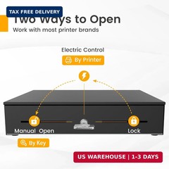18″ Cash Rigister Drawer High Capacity- Removable 5Bill/5Coin Insert Tray, Auto