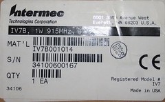 New Intermec IV7B001014 IV7B 1W 915MHz FCC Intellitag Vehicle Mount RFID Reader