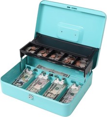 11.8 x 9.5 x 3.5 Inch Cash Box, Scratch Resistant with Secure Locking Mechanism
