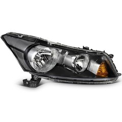 Headlights 08-12 Honda Accord 4Dr Black Amber Reflector 33100TA0A01 33150TA0A01