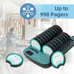 Retekess TD167A AM Restaurant Paging System Guest Queuing 20 Buzzer Cafe Hotel