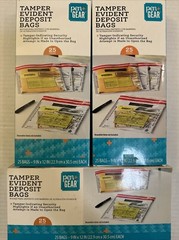 75 Tamper Evident Deposit Bags 9″ by 12″ 3 boxes of 25 NEW, Unopened, unused.