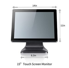 ASSUR AW9 15″ POS System, Cash Register w/ Touch Screen + 9″ customer display