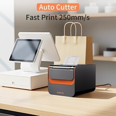POS Printer, 80mm Direct Thermal Receipt Printers with Auto Cutter, USB Seria…