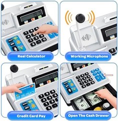 Calculator Cash Register Toy Gift for Kids Age 3, 4, 5, 6, 7, 8+ Year Old, 10…