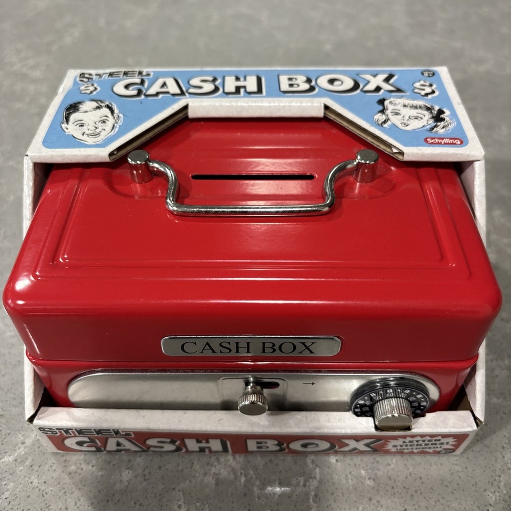 Steel Cash Box with Double Locks Combination & Key New