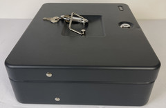 Steelmaster By MMF Industries Tiered Tray Cash Box W 2 Keys 11.5”x9”x3.5” Gray