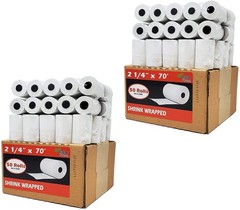 (2 Cases ) 2 1/4 x 70 Thermal Paper Large Rolls (53 GSM) For Clover Flex, Ver…