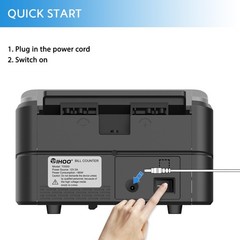 TIHOO Portable Money Counter – Advanced UV/MG Counterfeit Black & Gray