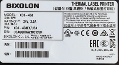 Bixolon Xd3 40d Thermal Printer, Power Adapter and Manual, for parts