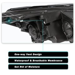 Pair Headlights for 2013-2017 Traverse Halogen OE Black Housing Bulbs Included