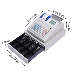 LCD Display Electronic POS System 48 Keys Cash Register For Retail with Drawer