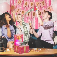 Surprise Musical Pop Up Birthday Card, Money Roll Pull Box, Cash Gift Box for