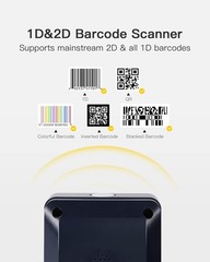 Inateck Barcode Scanner, 1D/2D Presentation Scanner,Corded and Omni-Directional