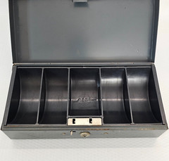 Asco Vintage Lock Box Moldmaster Cash Till Portable 10x5x3 NO KEY Gray Metal