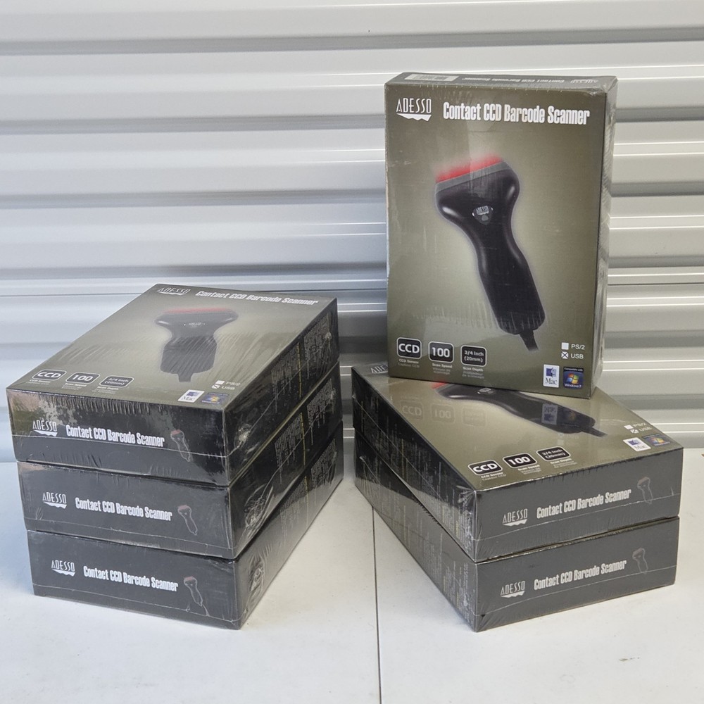 (6) Adesso USB Barcode Scanner Nuscan 1000 Brand New Sealed