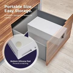 Cash Box Money Organizer, 15×7.5×4 Inches, 5 Compartments, Coin Tray