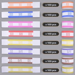 Self-Adhesive Money Bands 8 Colors