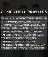 8 PK ERC-30 ERC30 ERC 30/34/38 B/R Ribbon for M270 PM-300 TM-200-UB TM-267 II