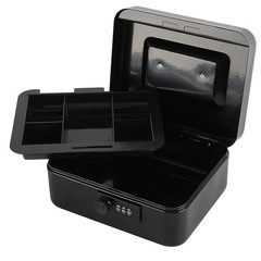 xydled Steel Cash Box Safe with Combination Lock,Money Safe Box with Removabl…