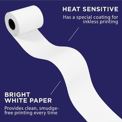 Efficient 24-Roll Thermal Paper Bundle | Pink Warning Mark for Clover Mini Users