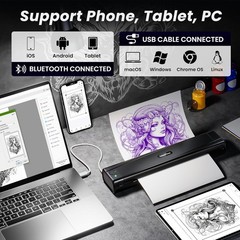 Phomemo Tattoo Stencil Printer Thermal Wireless Tattoo Printer Bluetooth Printer