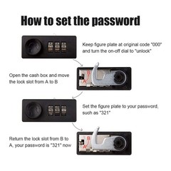 Large Cash Box Money Tray Combination Lock 9.8×7.9×3.5 Inch Security PCS