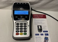 First Data FD-35 Credit Card Reader EMV NFC Pin Pad DRE3-4 W/Base *Fast Shipping