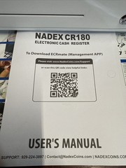 Nadex CR180 Electronic Cash Register Steel Cash Drawer White New Open Box
