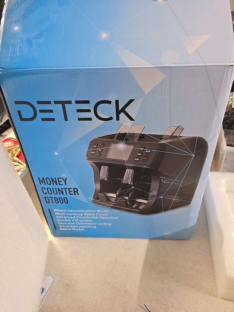 DETECK DT800 Mixed Denomination Money Counter Bill Counter Large 3.5 Display USA
