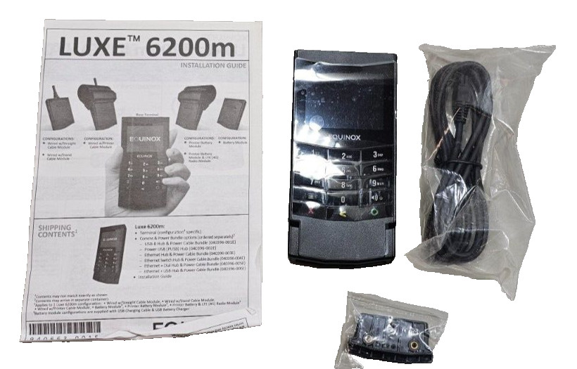 New Equinox Luxe 6200M Wireless Mobile Payment Terminal Printer A10400-160E