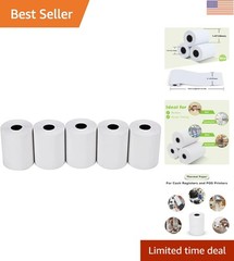 2 1/4″ x 50′ Thermal Receipt Paper – 5 Rolls, Biodegradable & Durable