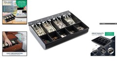 Stainless Steel Cash Drawer Tray – 11.7×10.3 Inch, 4 Bill & 5 Coin Compartment