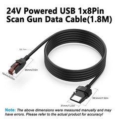 24V Powered USB Male 8Pin Retail Power Data Cable For Printer POS Systems